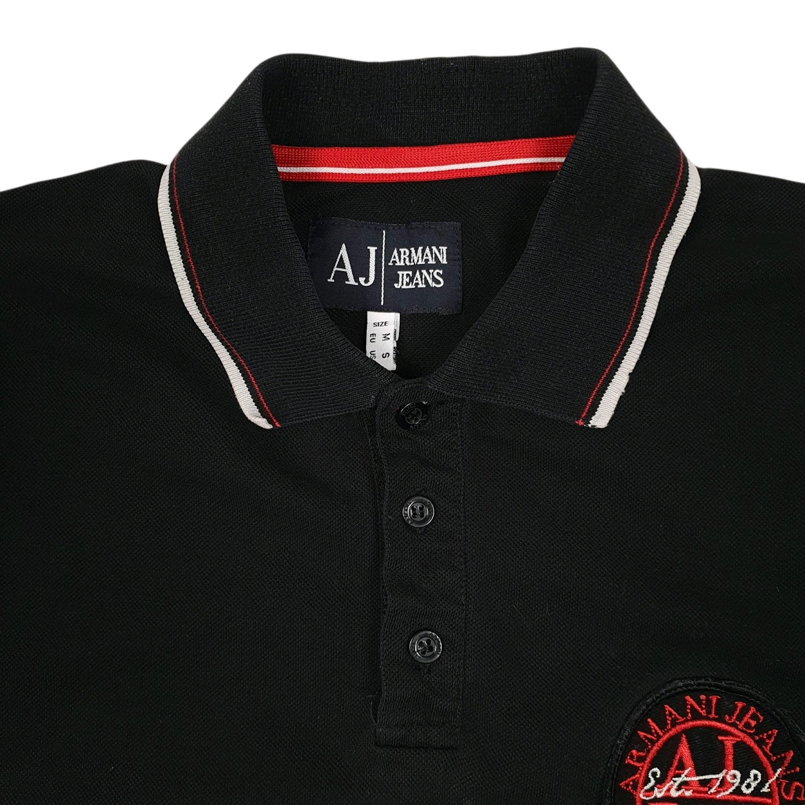 Mens Black Armani Jeans  Hoodie Polo Shirt