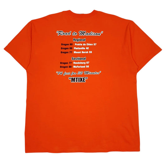 Mens Orange Gildan Panther Basketball Vintage 00s  T Shirt