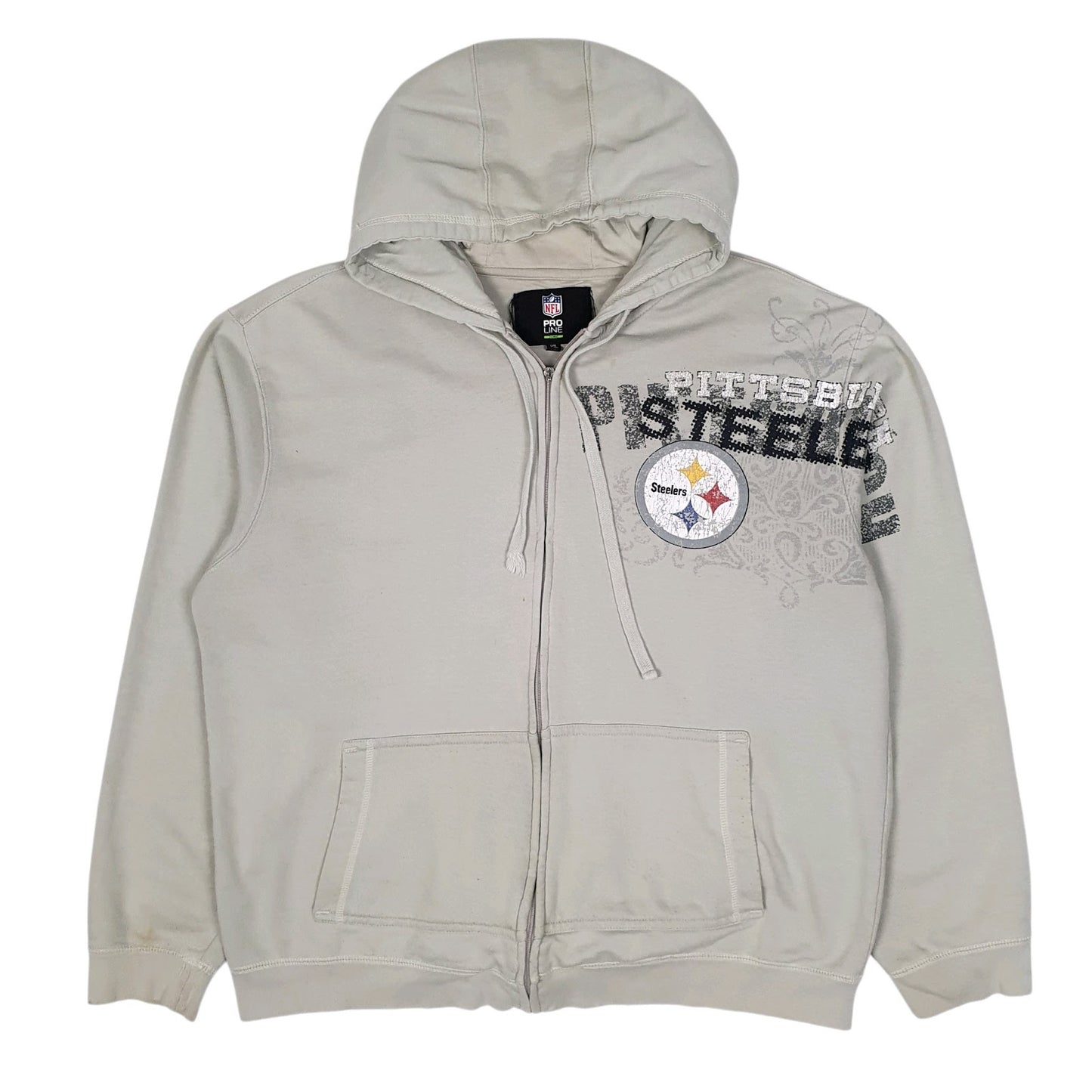 Mens Grey NFL Pittsburgh Steelers Full Zip Jumper