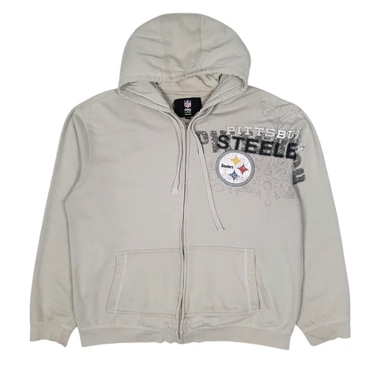 Mens Grey NFL Pittsburgh Steelers Full Zip Jumper