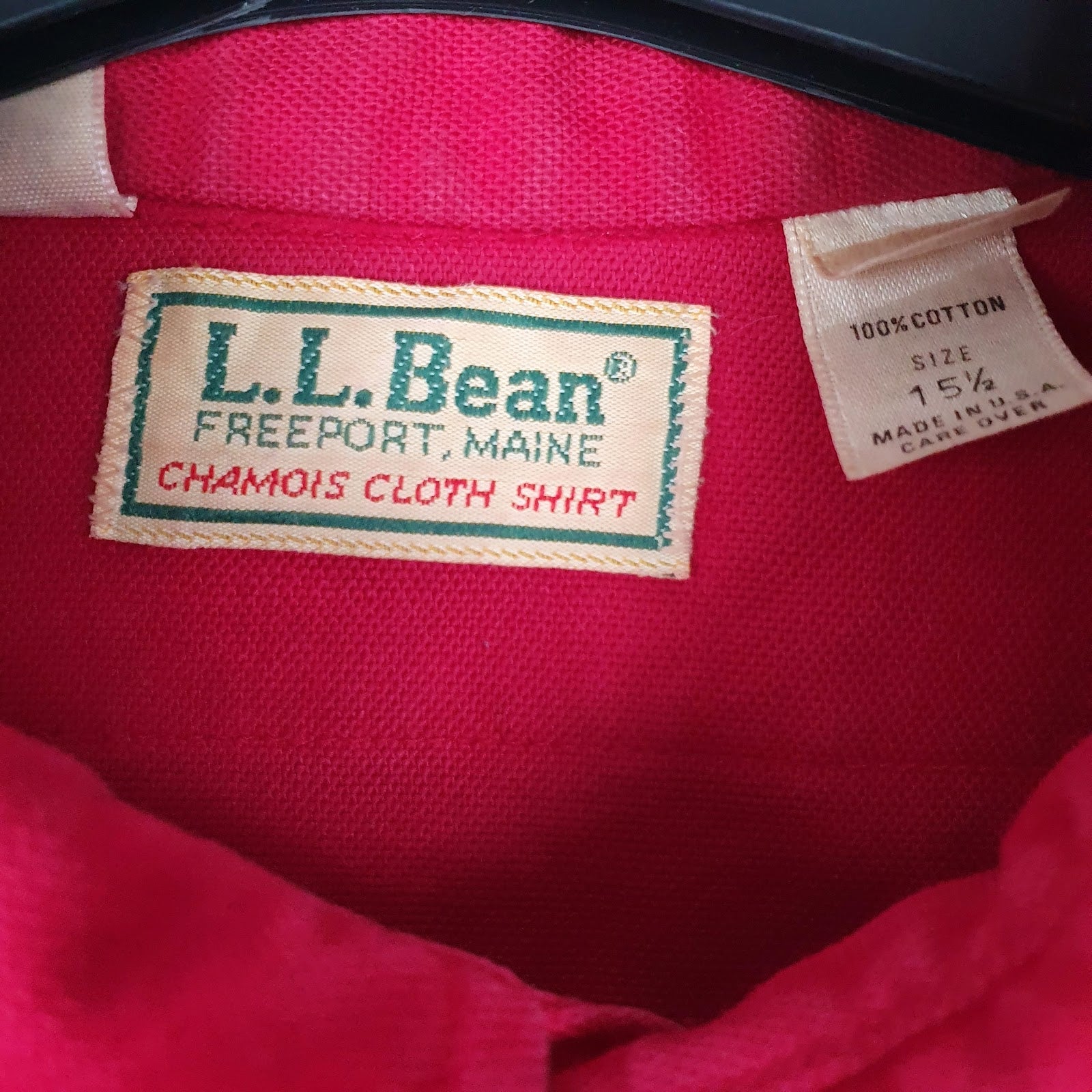Mens Red L.L.Bean Chamois Vintage 90s Made In USA  Shirt