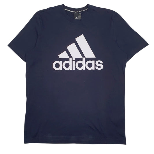 Mens Navy Adidas Spellout Short Sleeve T Shirt