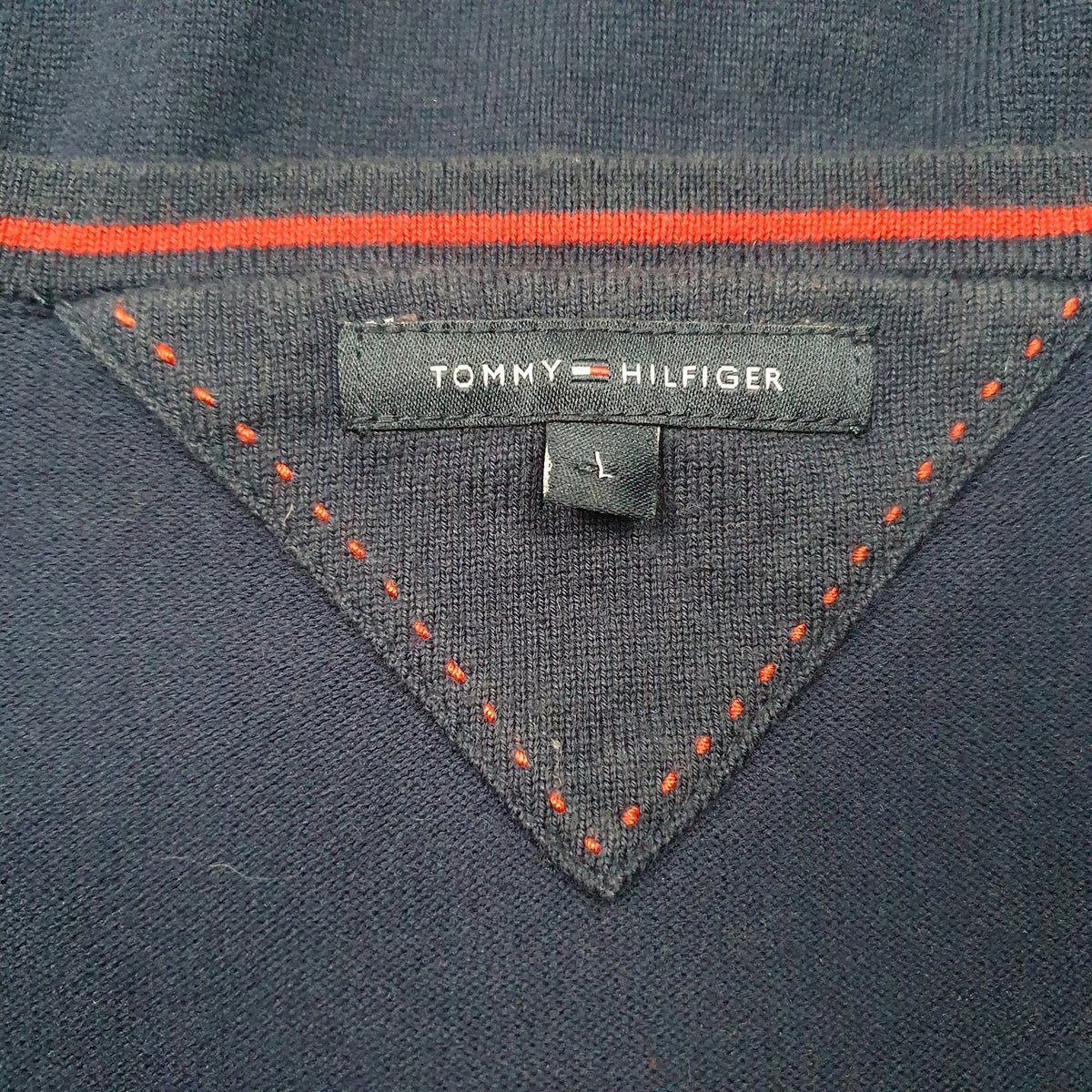 Womens Navy Tommy Hilfiger  V Neck Jumper