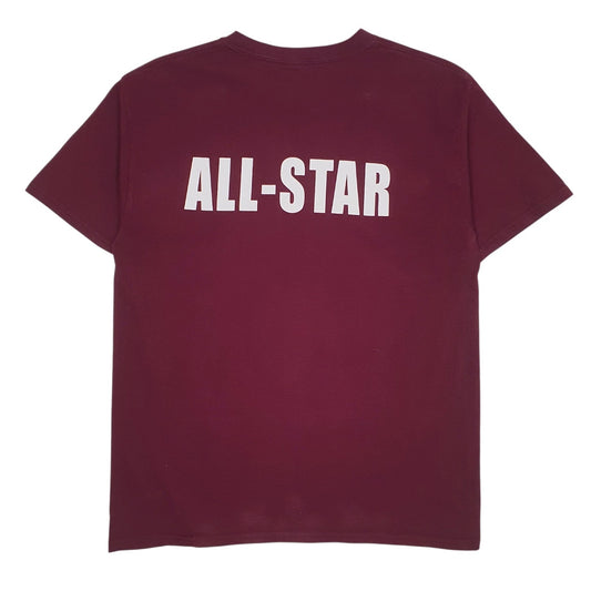 Mens Burgundy Gildan   T Shirt