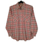 Mens Pink Made In Jeans Plaid Flannel Long Sleeve Shirt