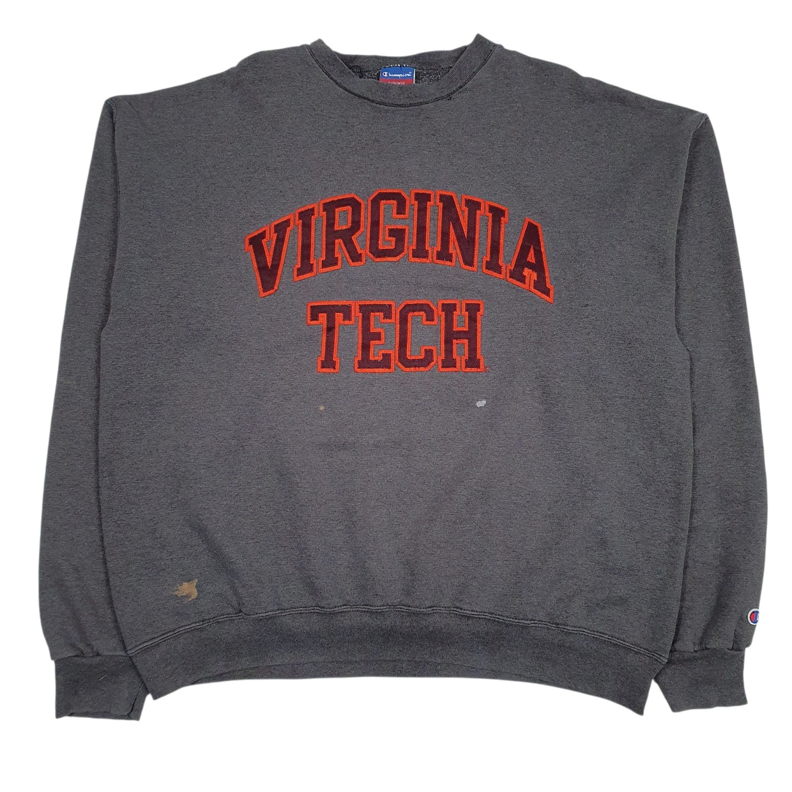 Mens Grey Champion Virginia Tech Crewneck Jumper