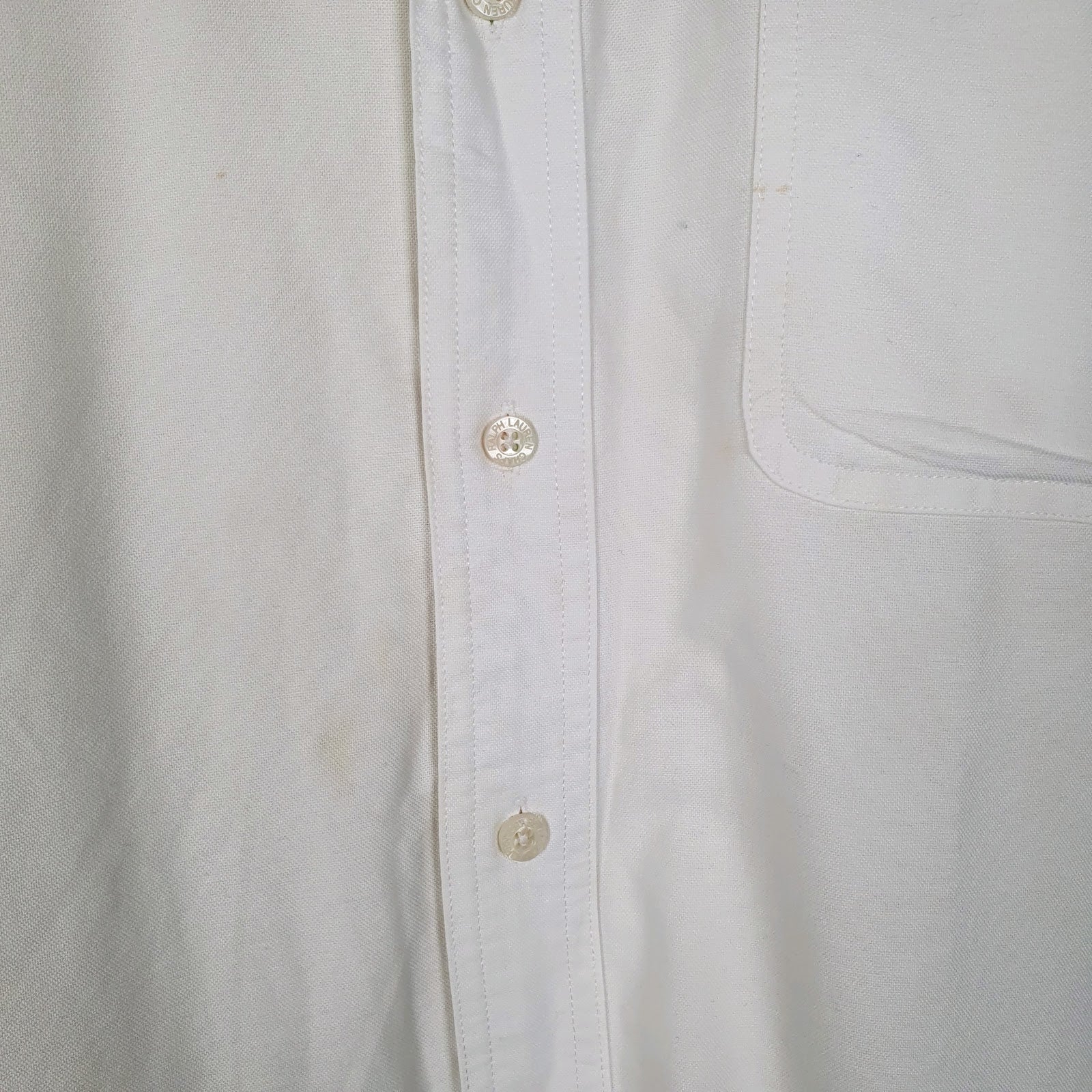 Mens White Ralph Lauren Vintage 90s  Shirt