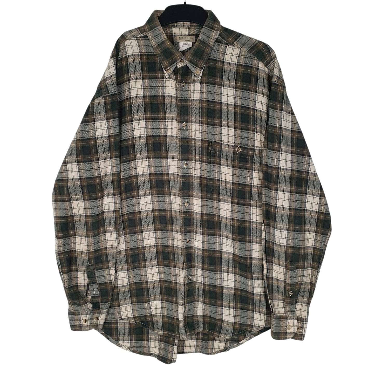 Mens Green Beretta Flannel Long Sleeve Shirt
