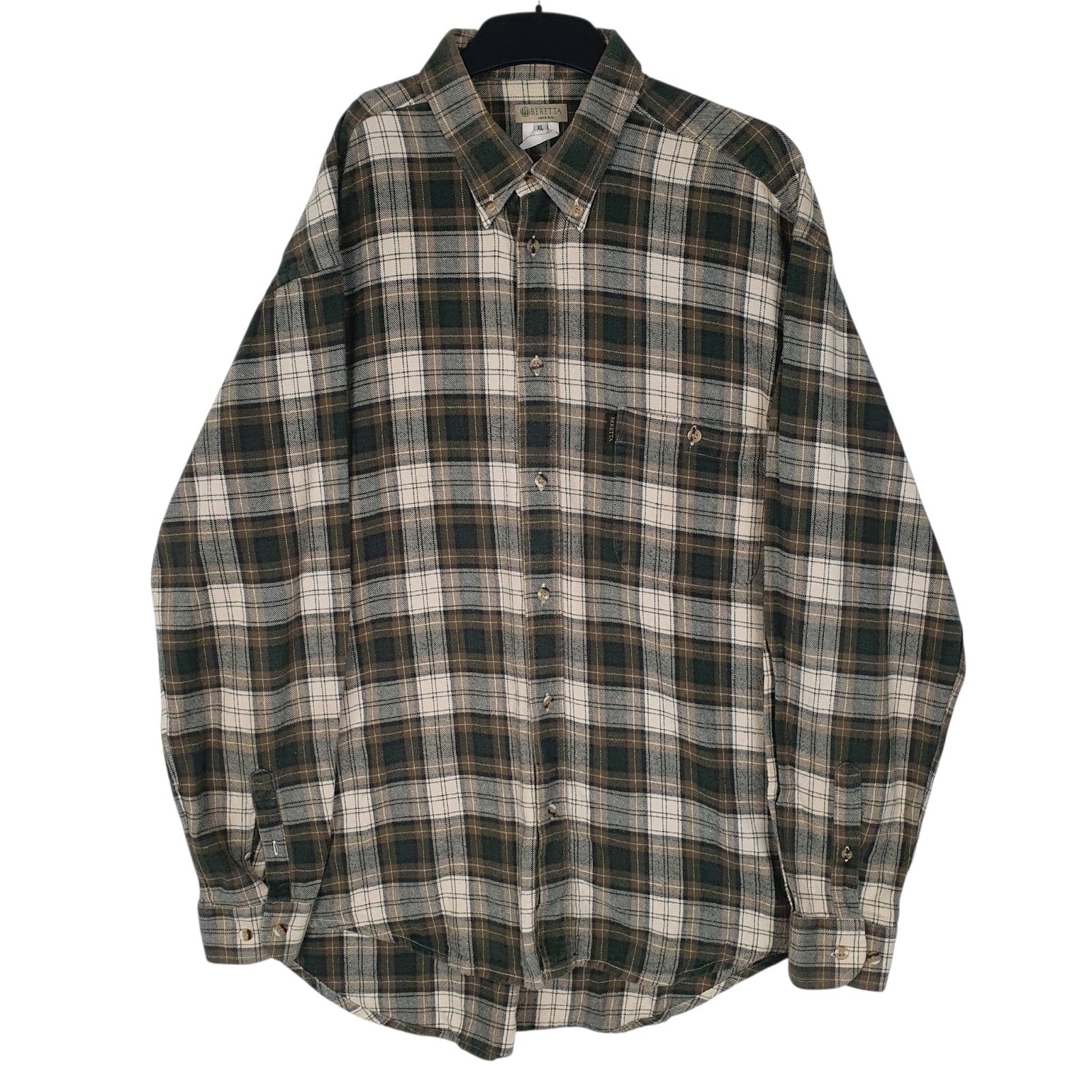 Mens Green Beretta Flannel Long Sleeve Shirt