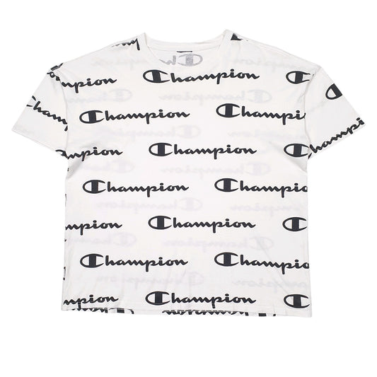 Mens White Champion  Short Sleeve T Shirt