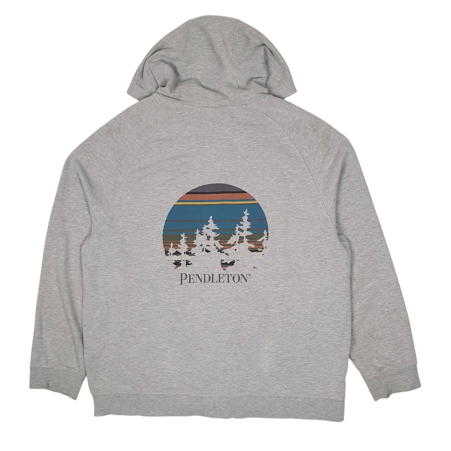 Mens Grey Pendleton Hoodie Full Zip Jumper