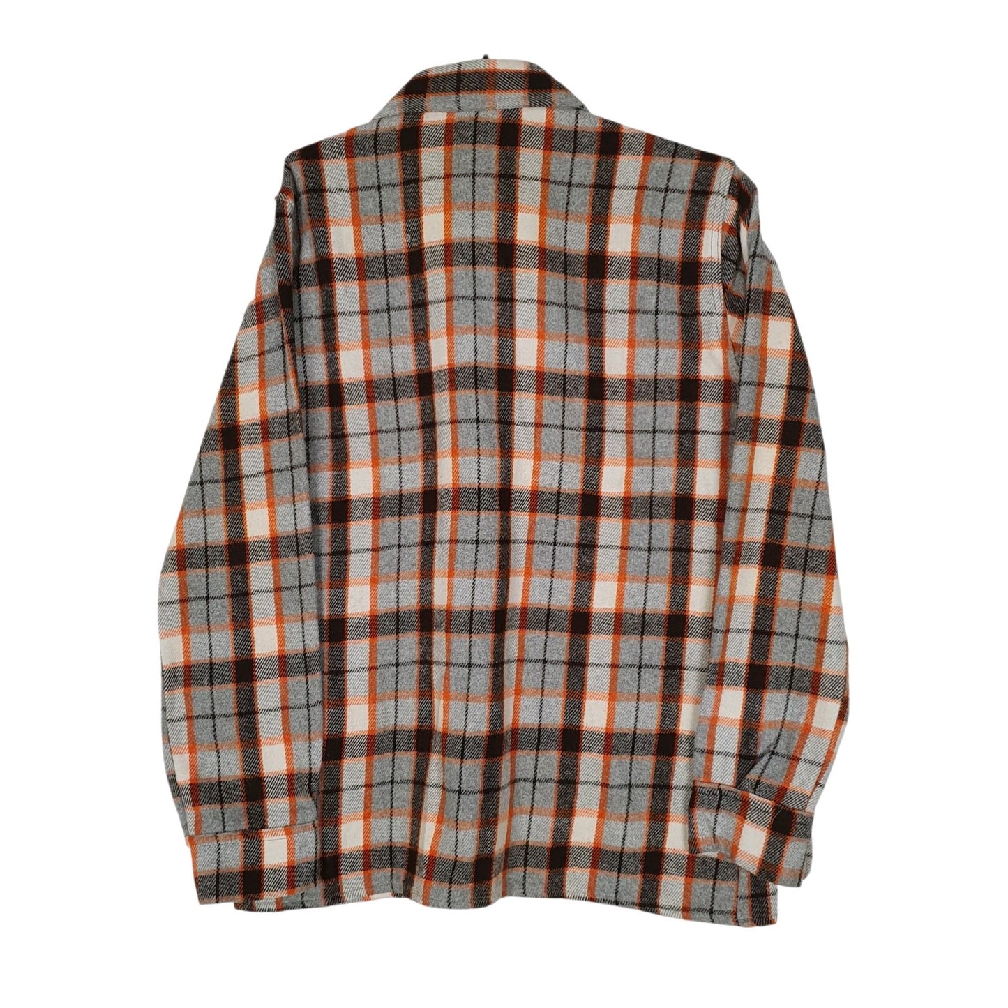 Mens Orange Unbranded Plaid Flannel  Shirt