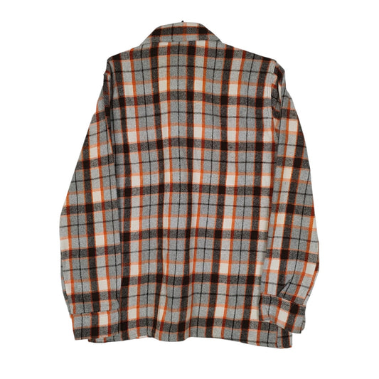 Mens Orange Unbranded Plaid Flannel  Shirt