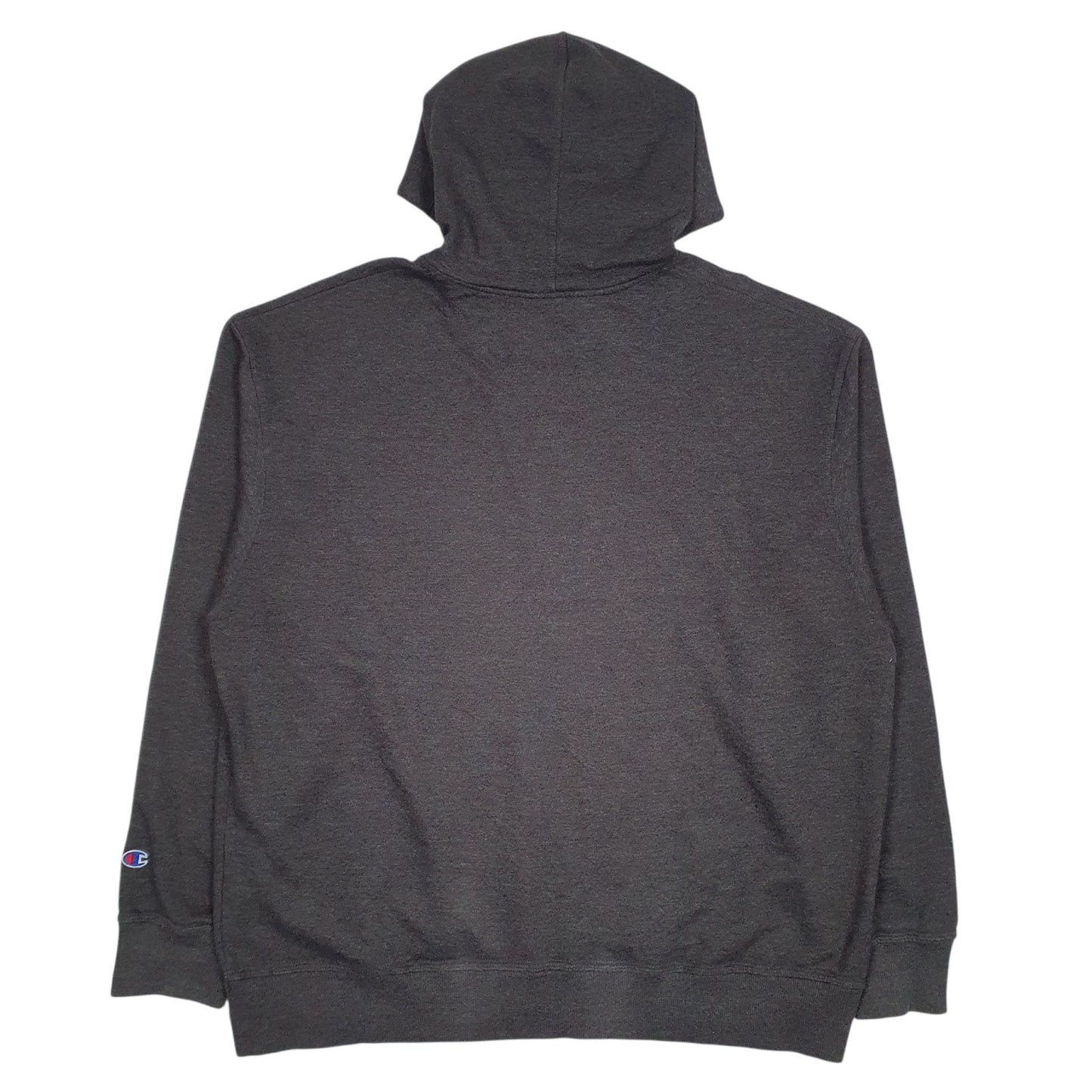 Mens Grey Champion Spellout Hoodie Jumper