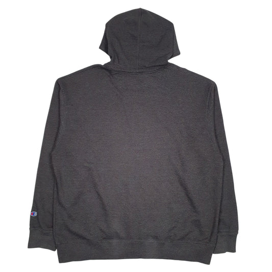 Mens Grey Champion Spellout Hoodie Jumper