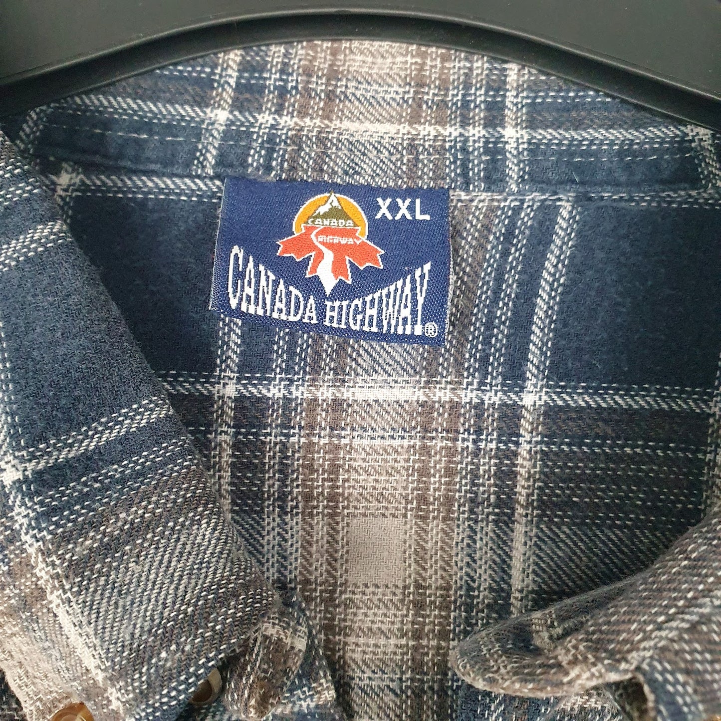 Mens Blue Canada Highways Flannel  Shirt
