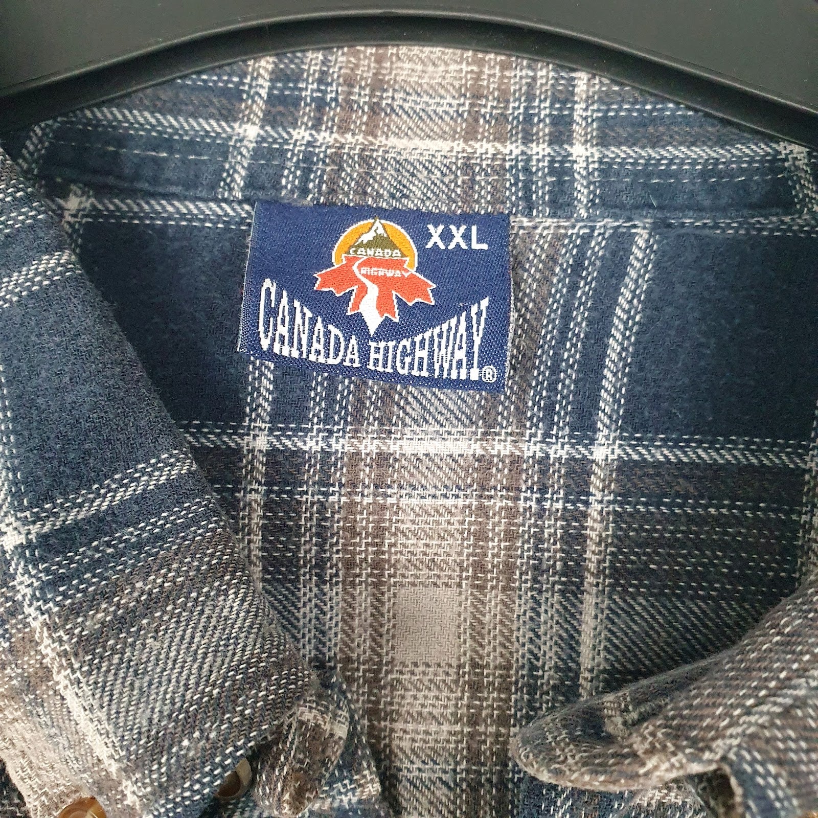Mens Blue Canada Highways Flannel  Shirt