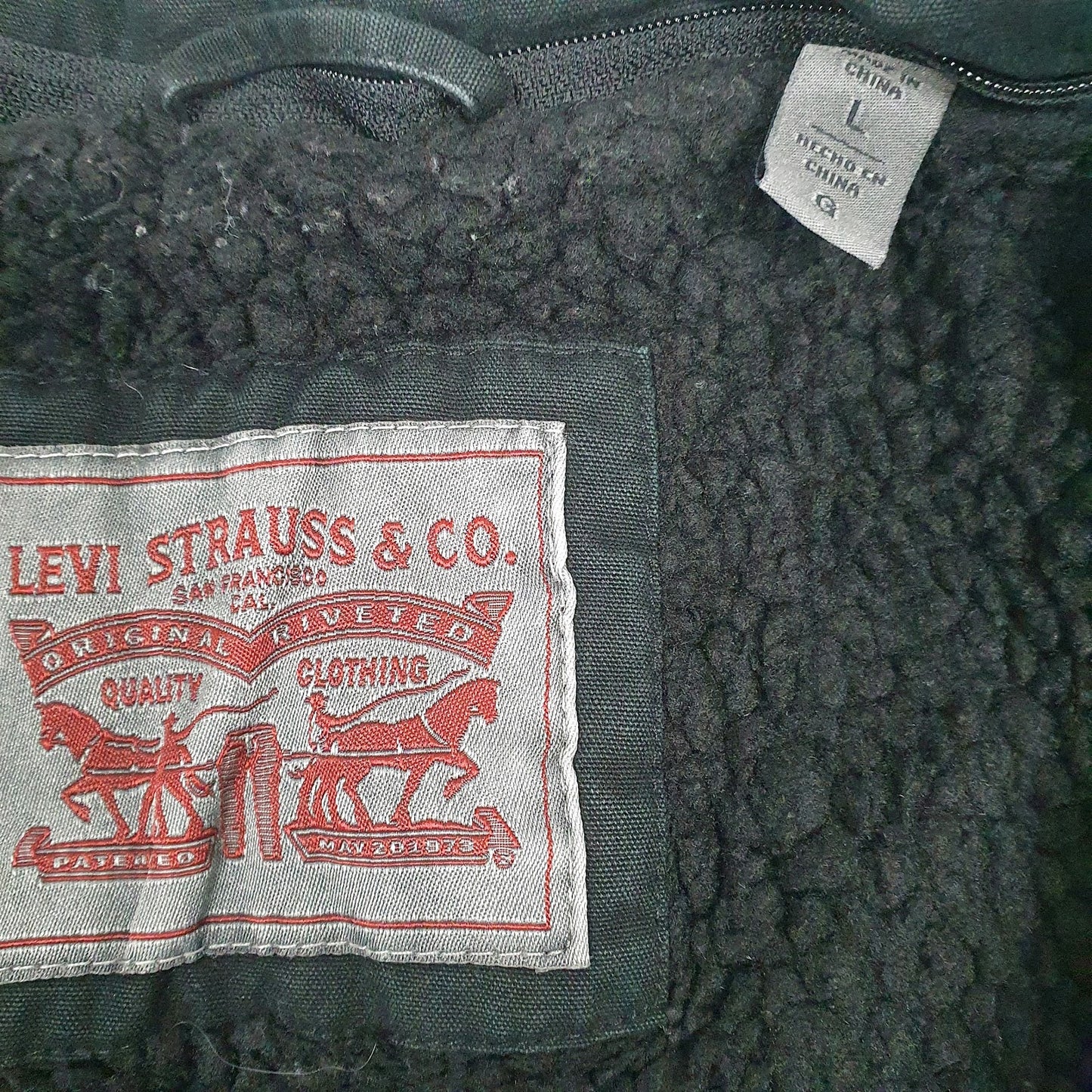 Mens Black Levis Padded Sherpa Lined  Coat
