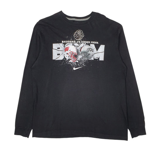 Mens Black Nike Rose Bowl Badgers Horned Frogs NFL Long Sleeve T Shirt