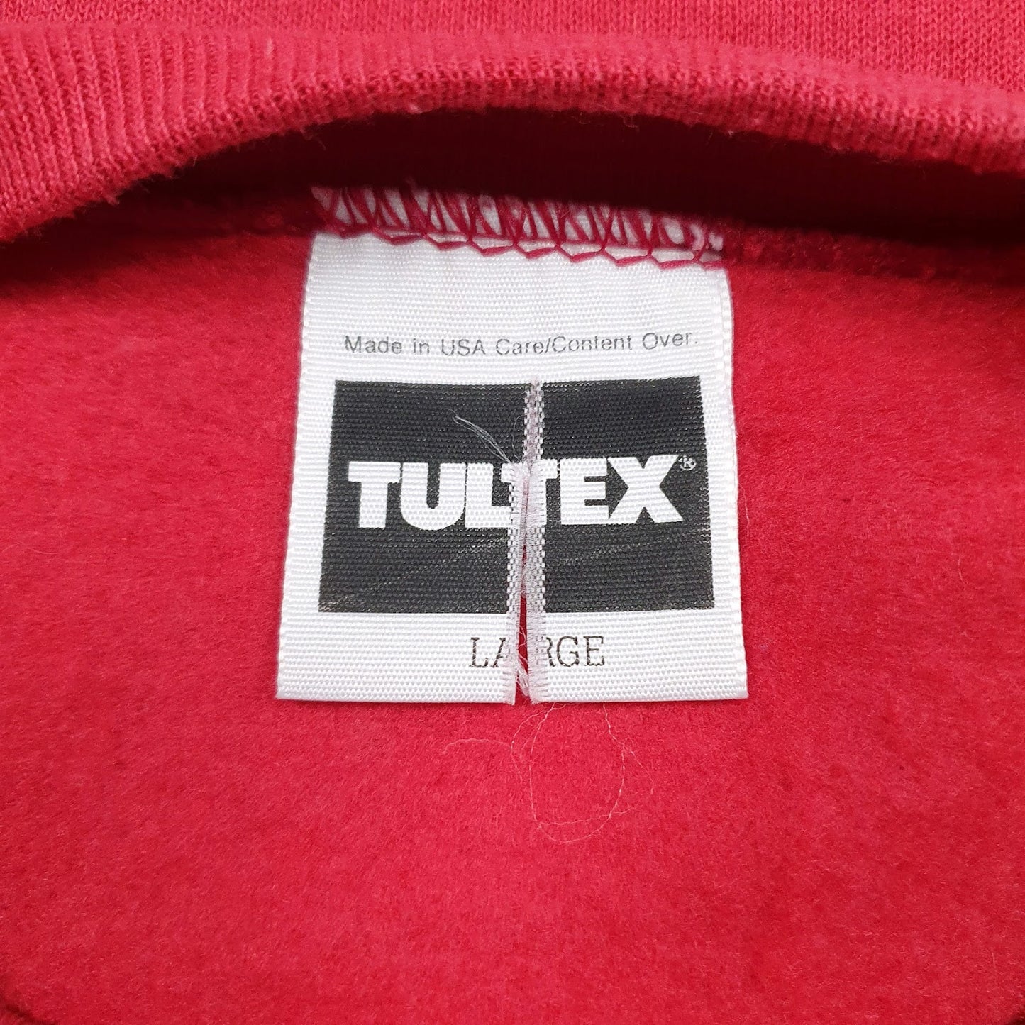 Mens Red Tultex Graphic Vintage 90s Made In USA Crewneck Jumper