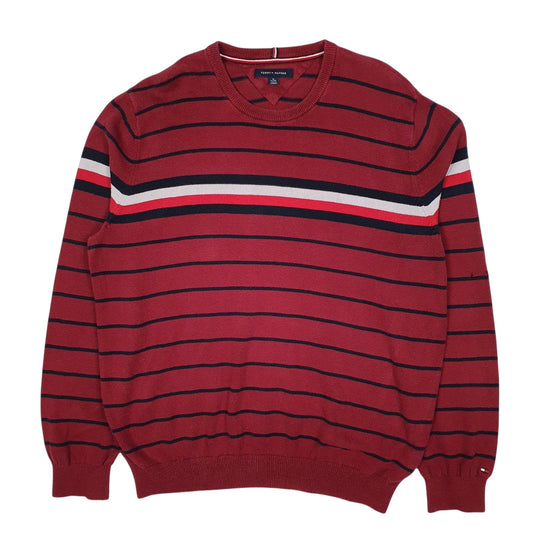 Mens Red Tommy Hilfiger  Crewneck Jumper