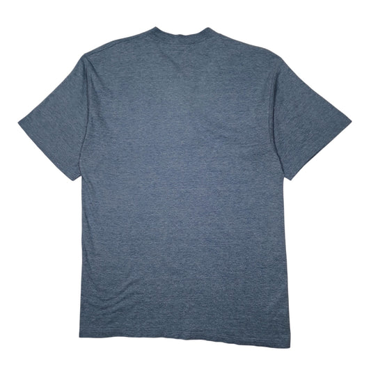 Mens Blue Champion Vintage 90s Henley  T Shirt