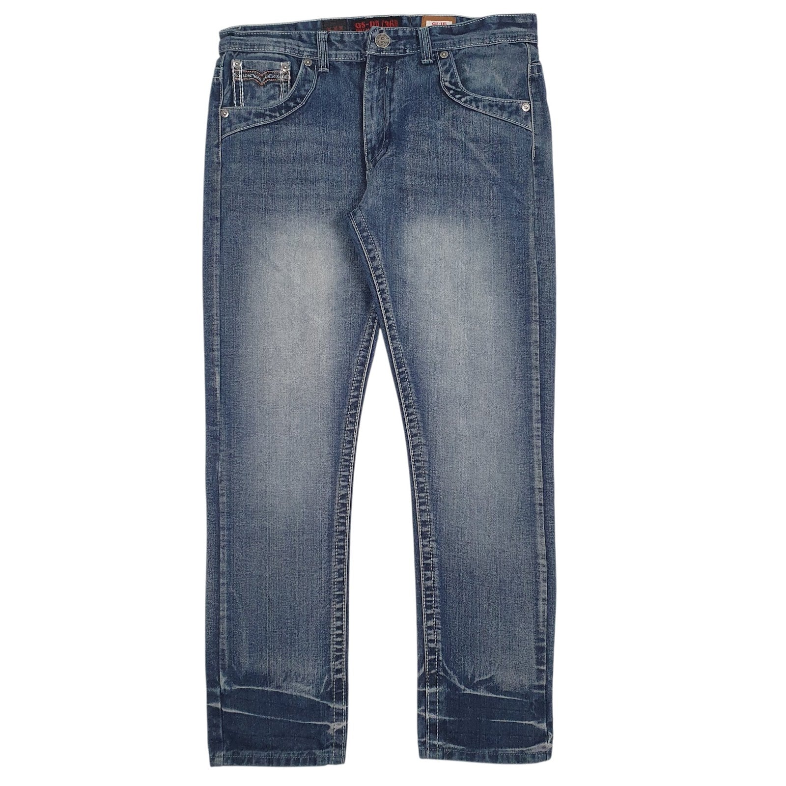 Mens Blue GS-115 Y2K Hip Hop Casual JeansW36 L31