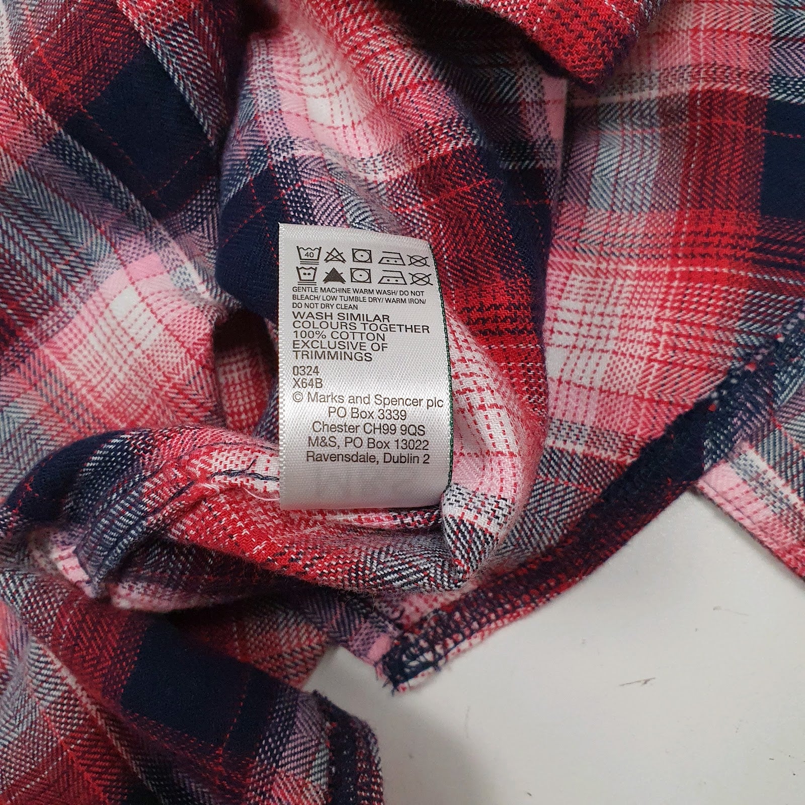 Womens Red M&S Plaid  Shirt