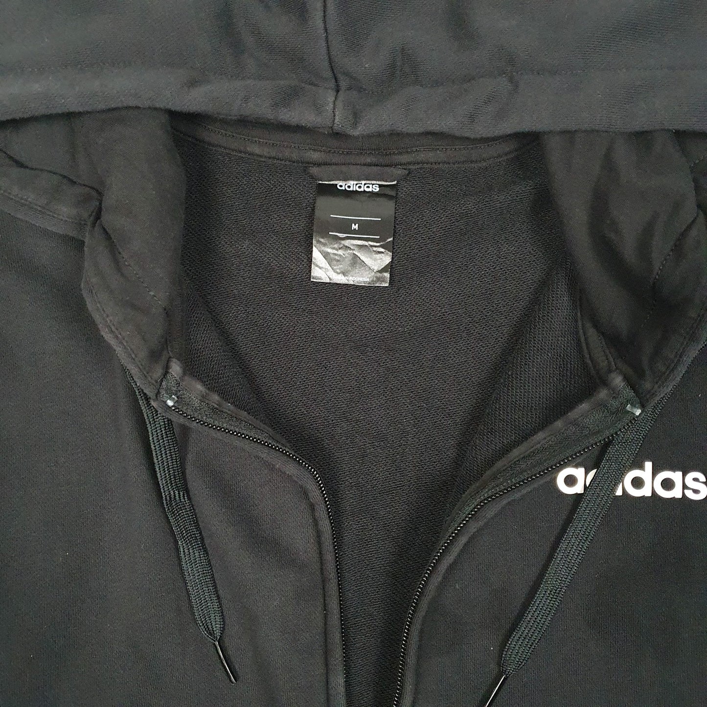 Mens Black Adidas Hoodie Full Zip Jumper