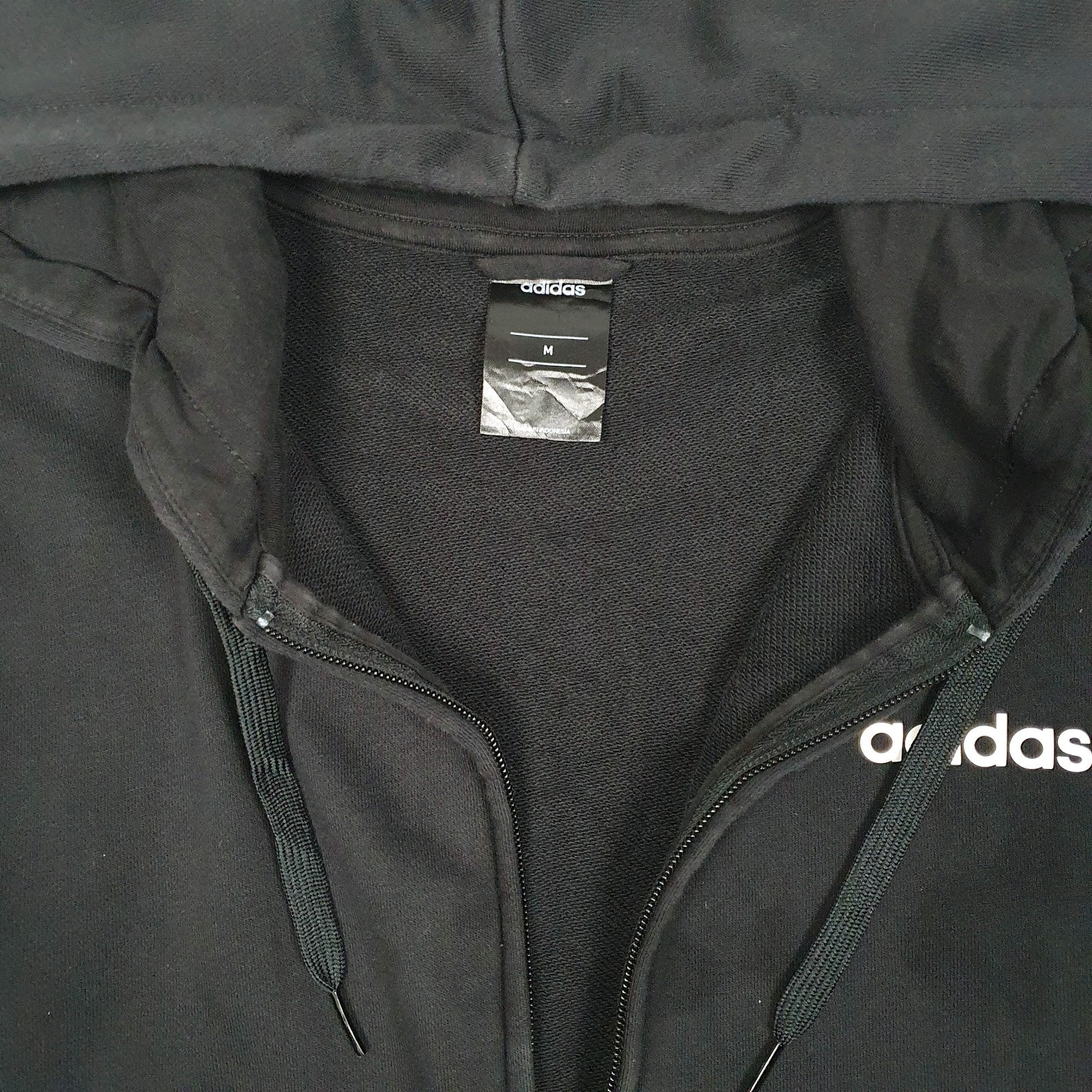 Mens Black Adidas Hoodie Full Zip Jumper