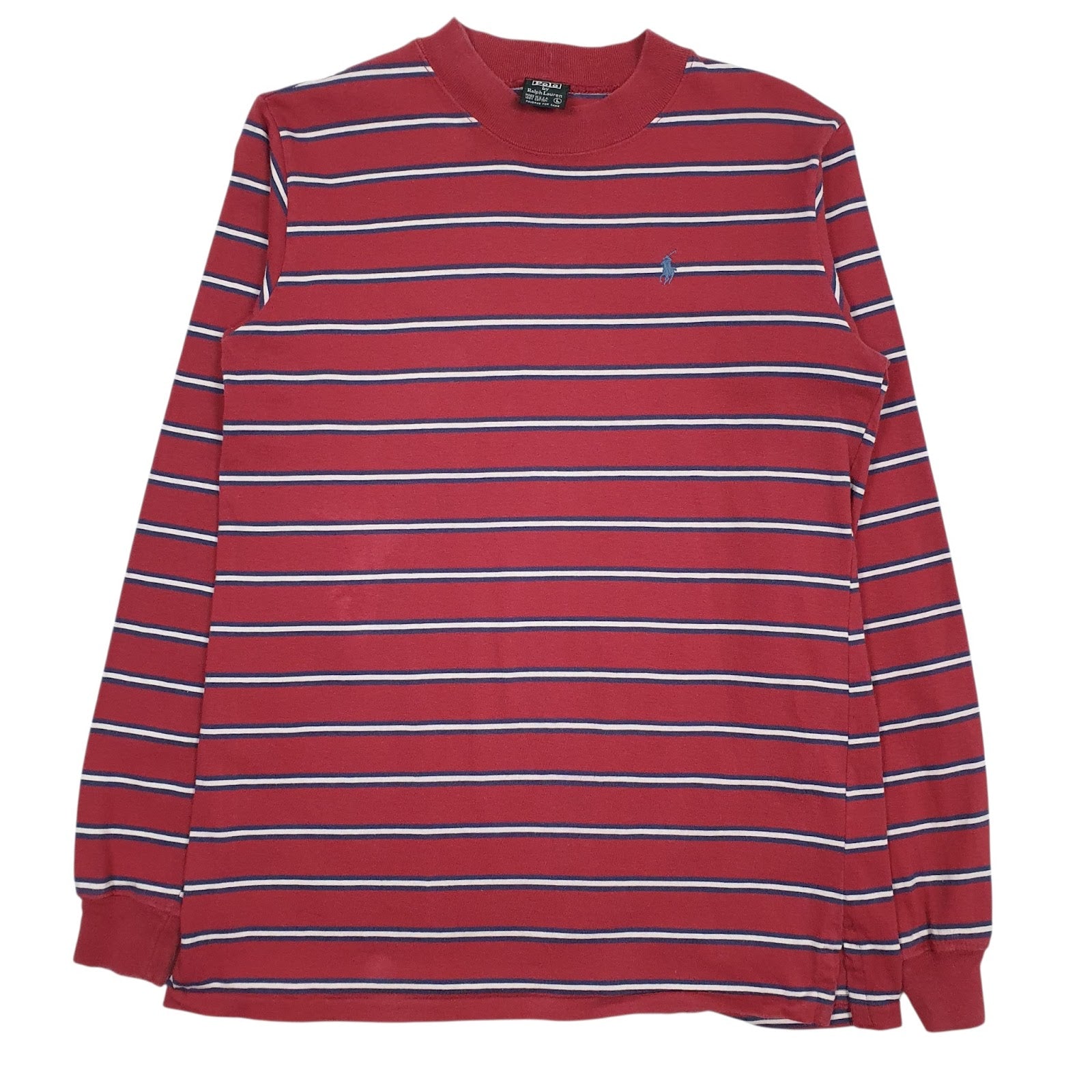 Womens Red Polo Ralph Lauren Vintage 90s Made In USA Long Sleeve T Shirt