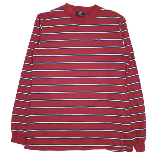 Womens Red Polo Ralph Lauren Vintage 90s Made In USA Long Sleeve T Shirt