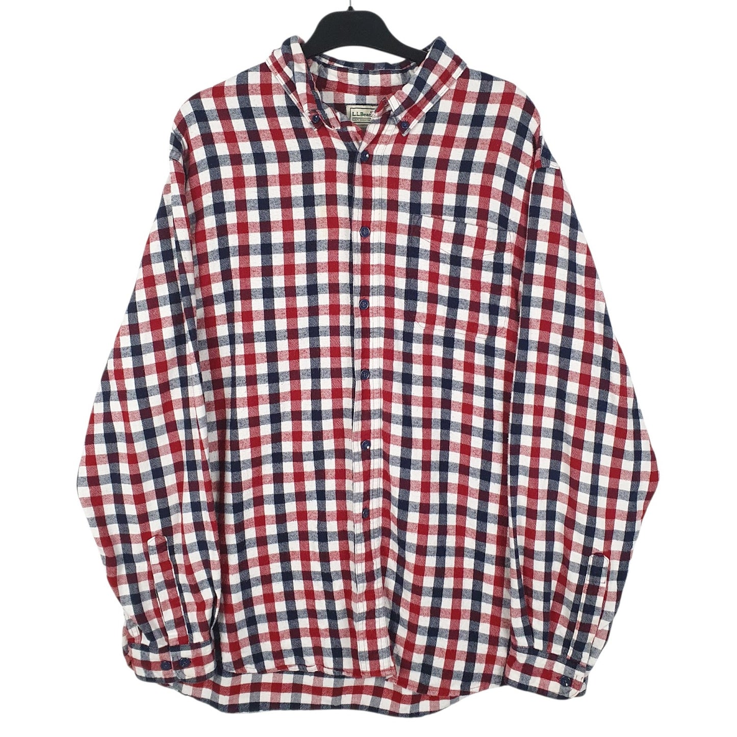 Mens Red L.L.Bean Flannel Long Sleeve Shirt
