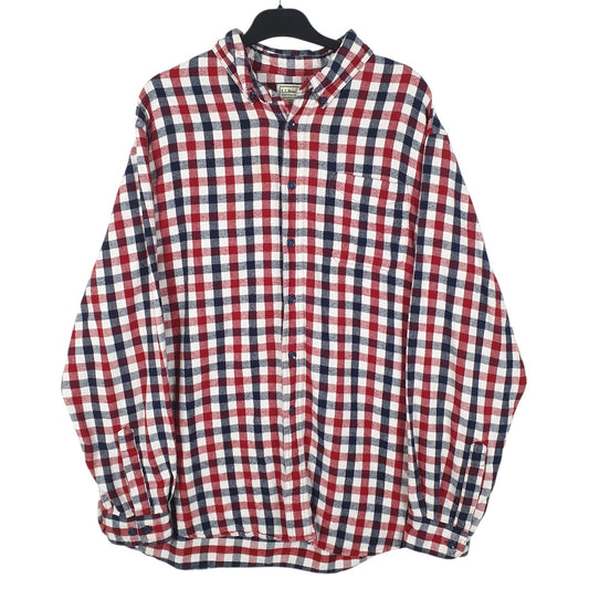 Mens Red L.L.Bean Flannel Long Sleeve Shirt
