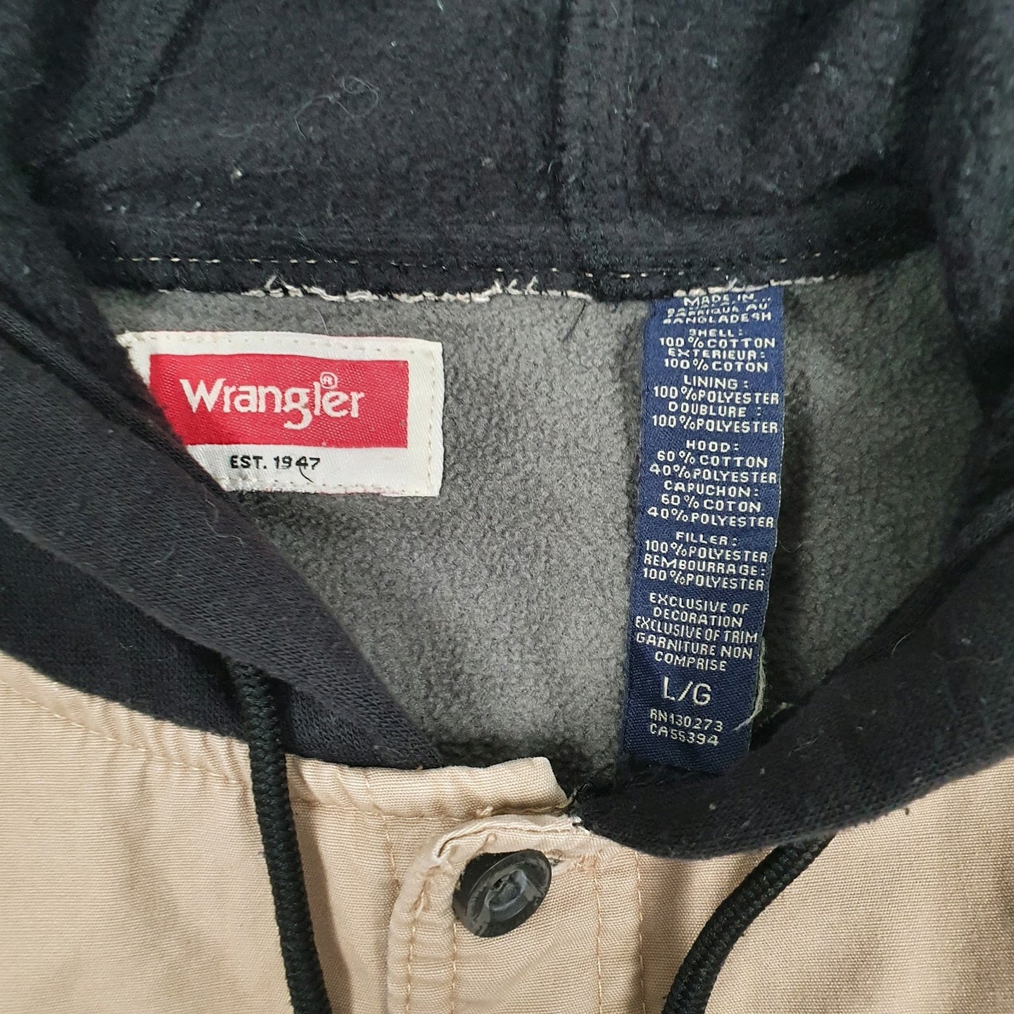 Mens Brown Wrangler Fleece Lined  Coat
