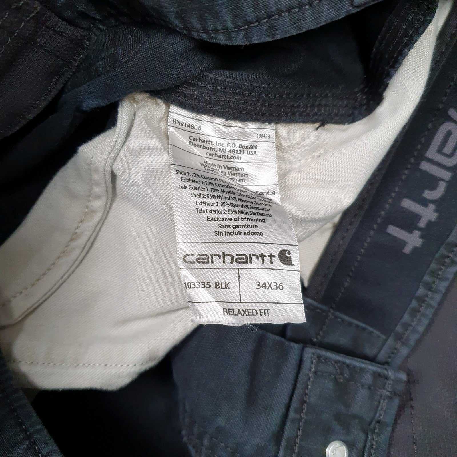 Mens Black Carhartt Padded Knee Hoodie Trousers