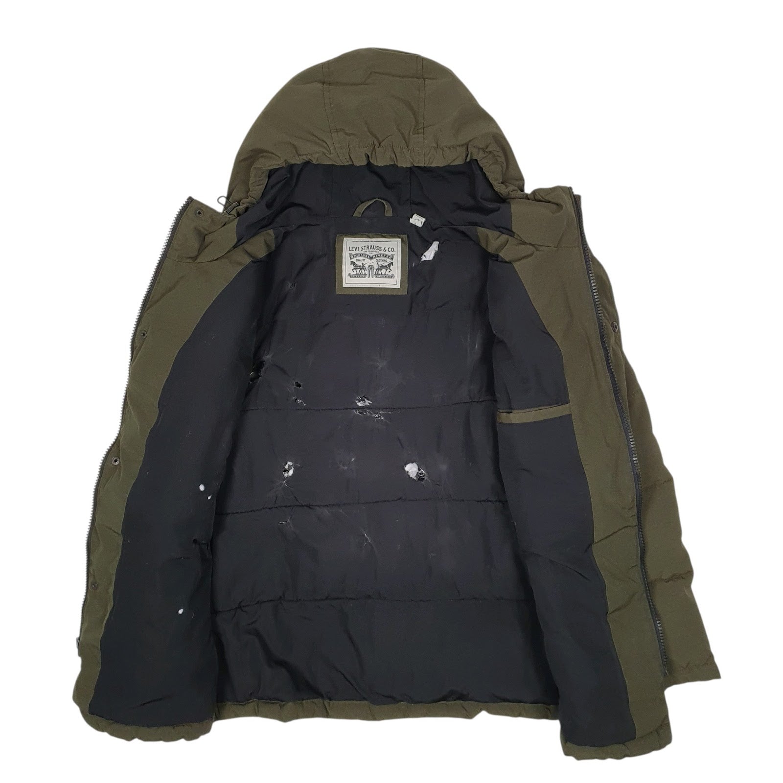 Mens Green Levis Parka  Coat