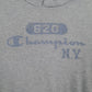 Mens Grey Champion Spellout Hoodie Jumper