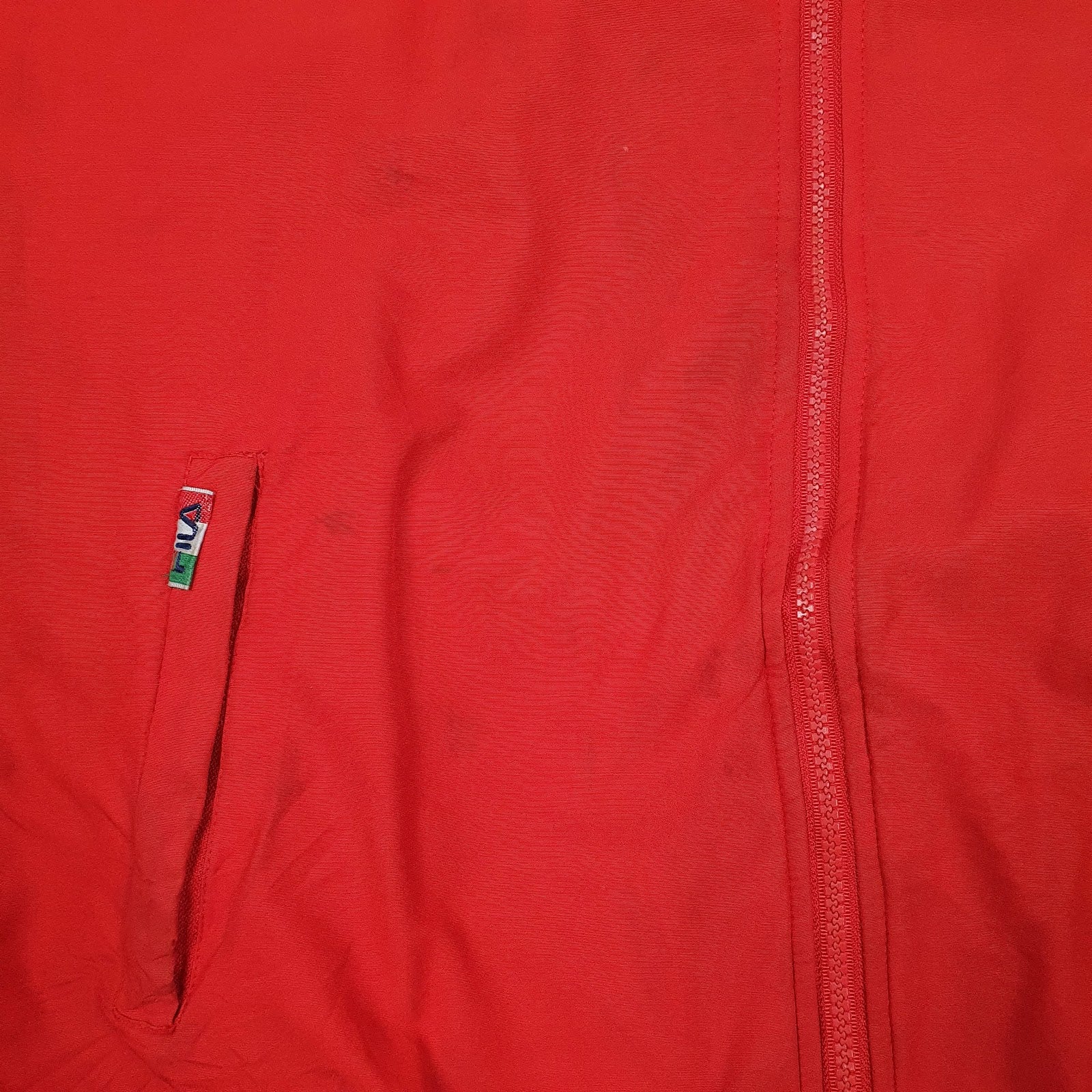 Mens Red Fila Team Italia Ski Vintage Fleece Reversible  Coat