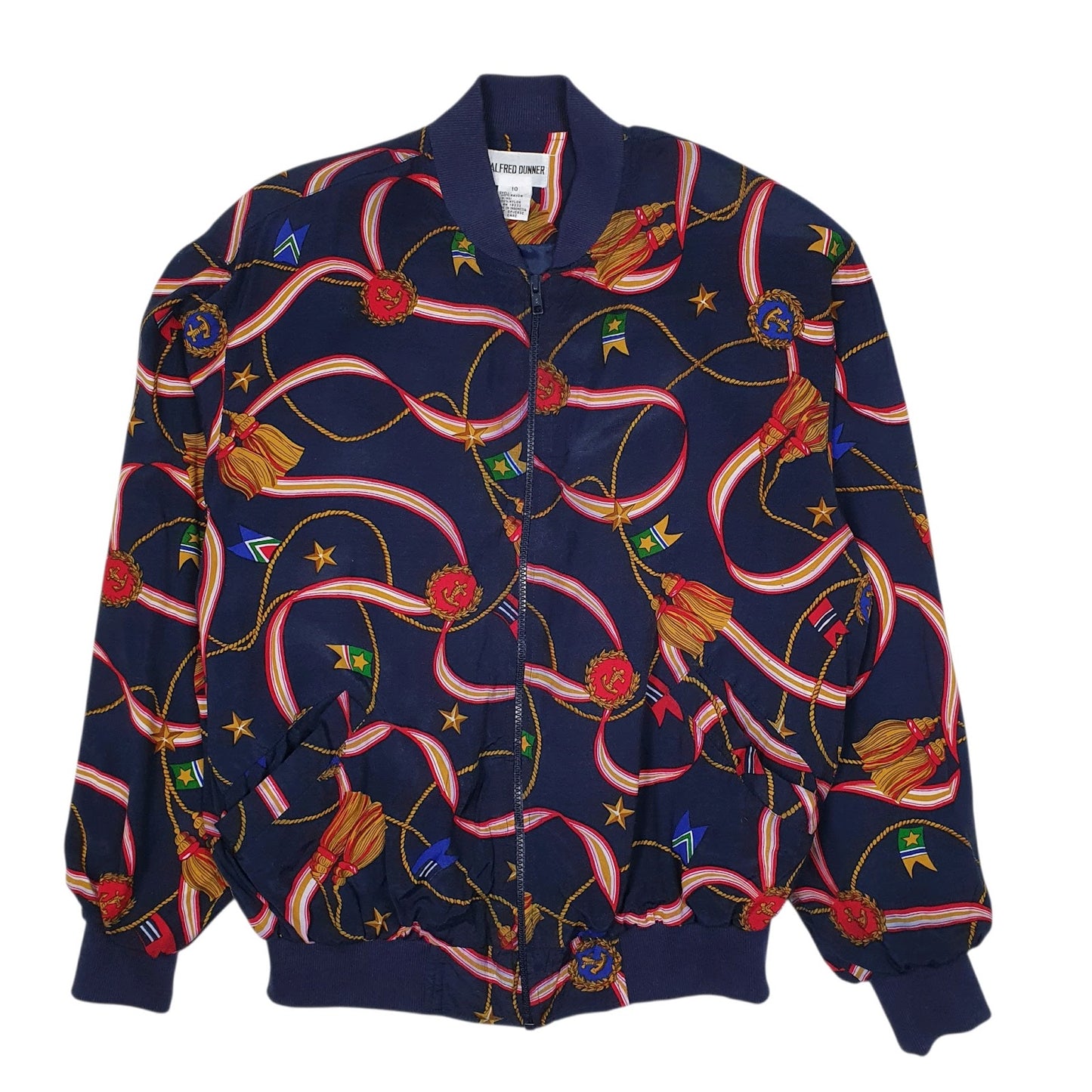 Womens Navy Alfred Dunner Vintage 90s Quarter Zip Coat