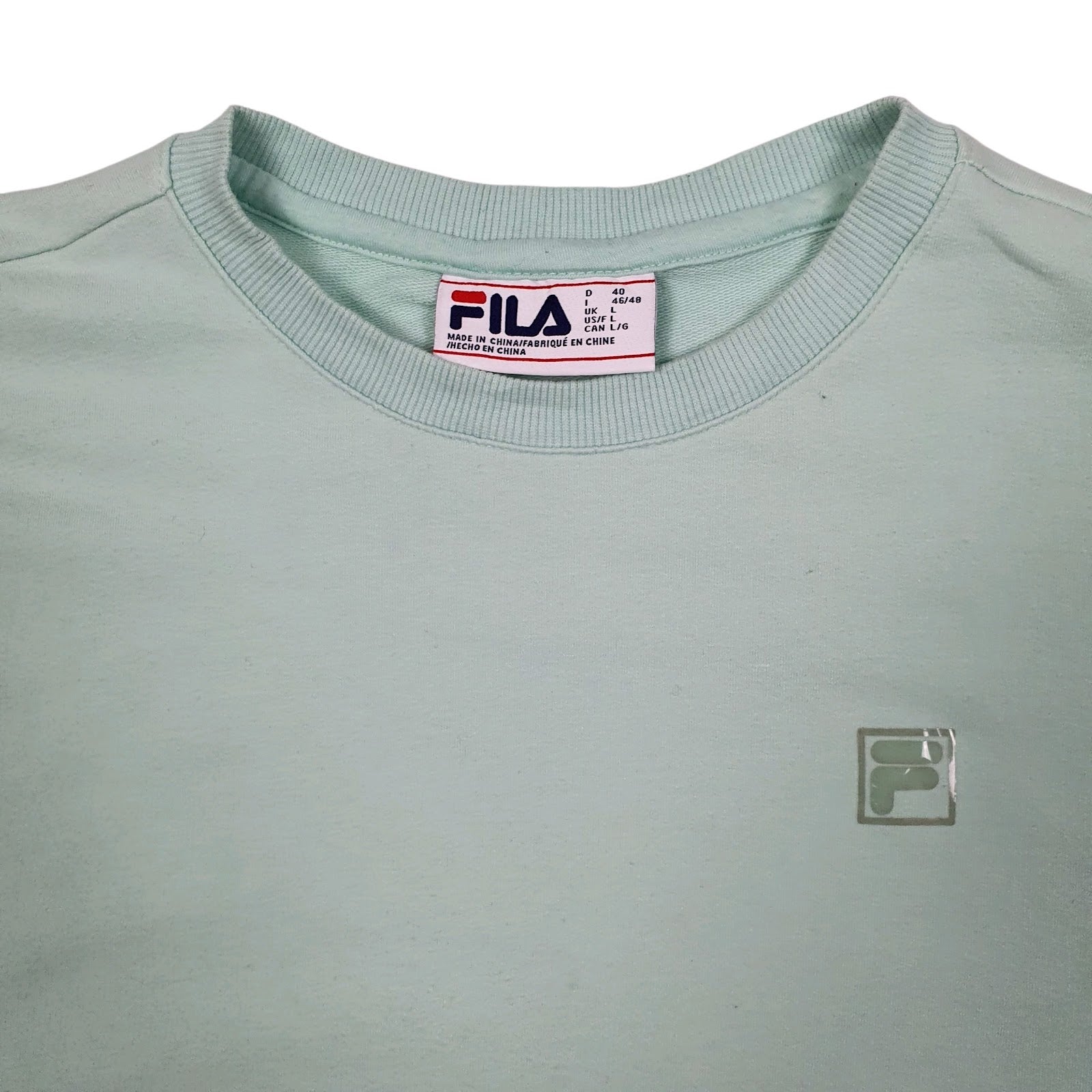 Womens Green Fila  Crewneck Jumper