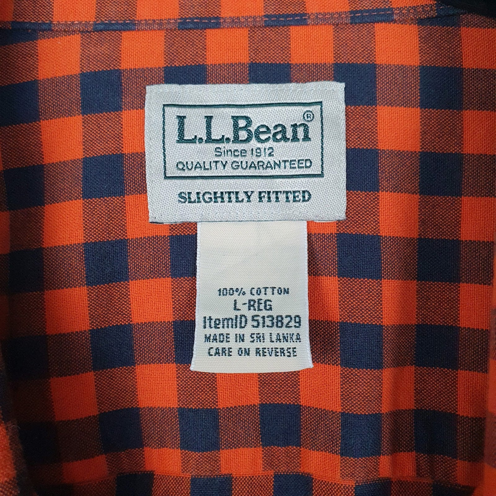 Mens Orange L.L.Bean   Shirt