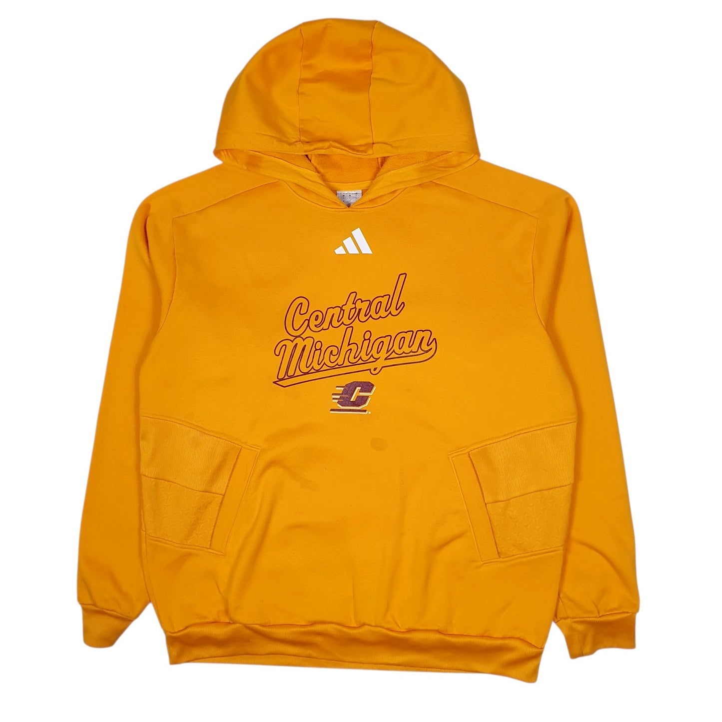 Mens Yellow Adidas Central Michigan Hoodie Jumper