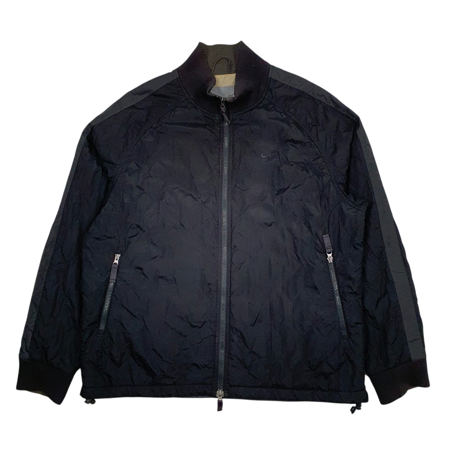 Mens Black Nike Quilted Windbreaker Vintage 00s  Coat