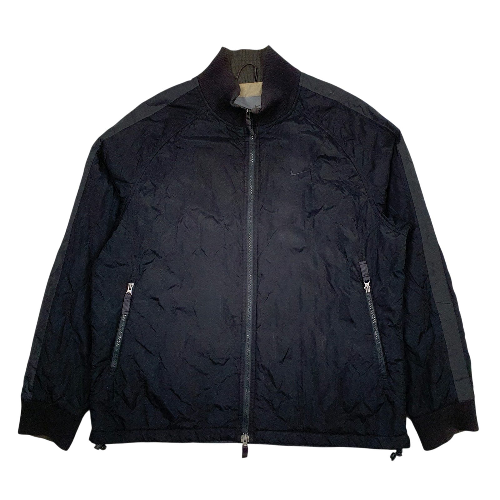 Mens Black Nike Quilted Windbreaker Vintage 00s  Coat