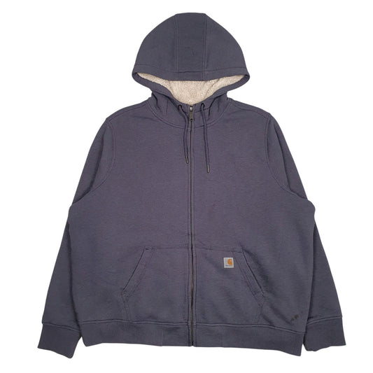 Womens Blue Carhartt Sherpa Lined Full Zip Jumper