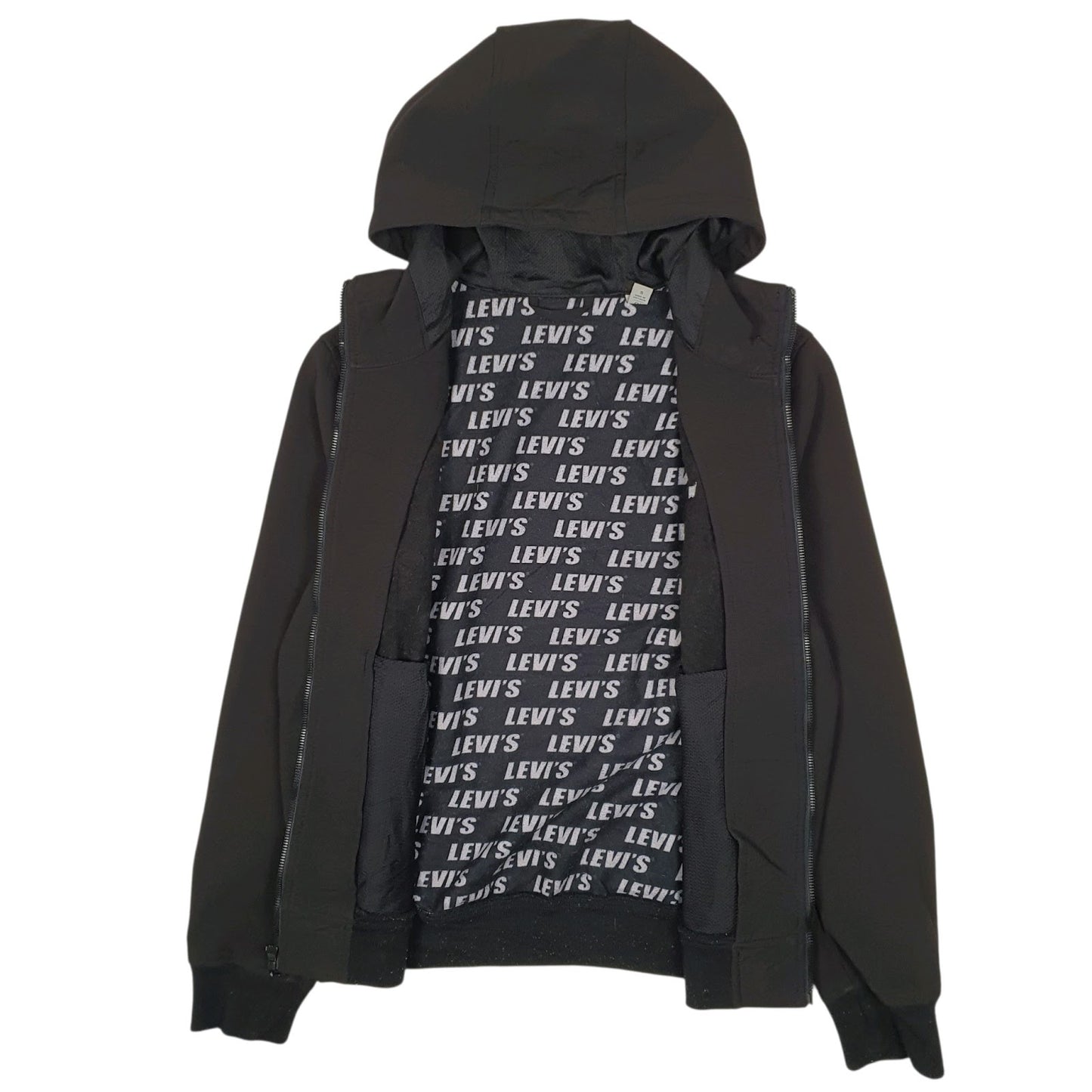 Mens Black Levis Windbreaker Hoodie  Coat