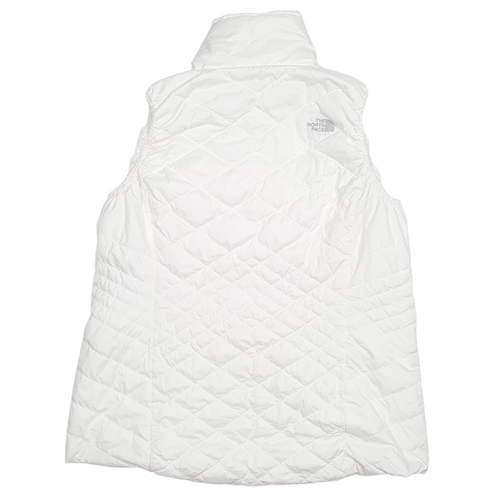 Womens White The North Face Reversible Puffer Fleece Full Zip Coat