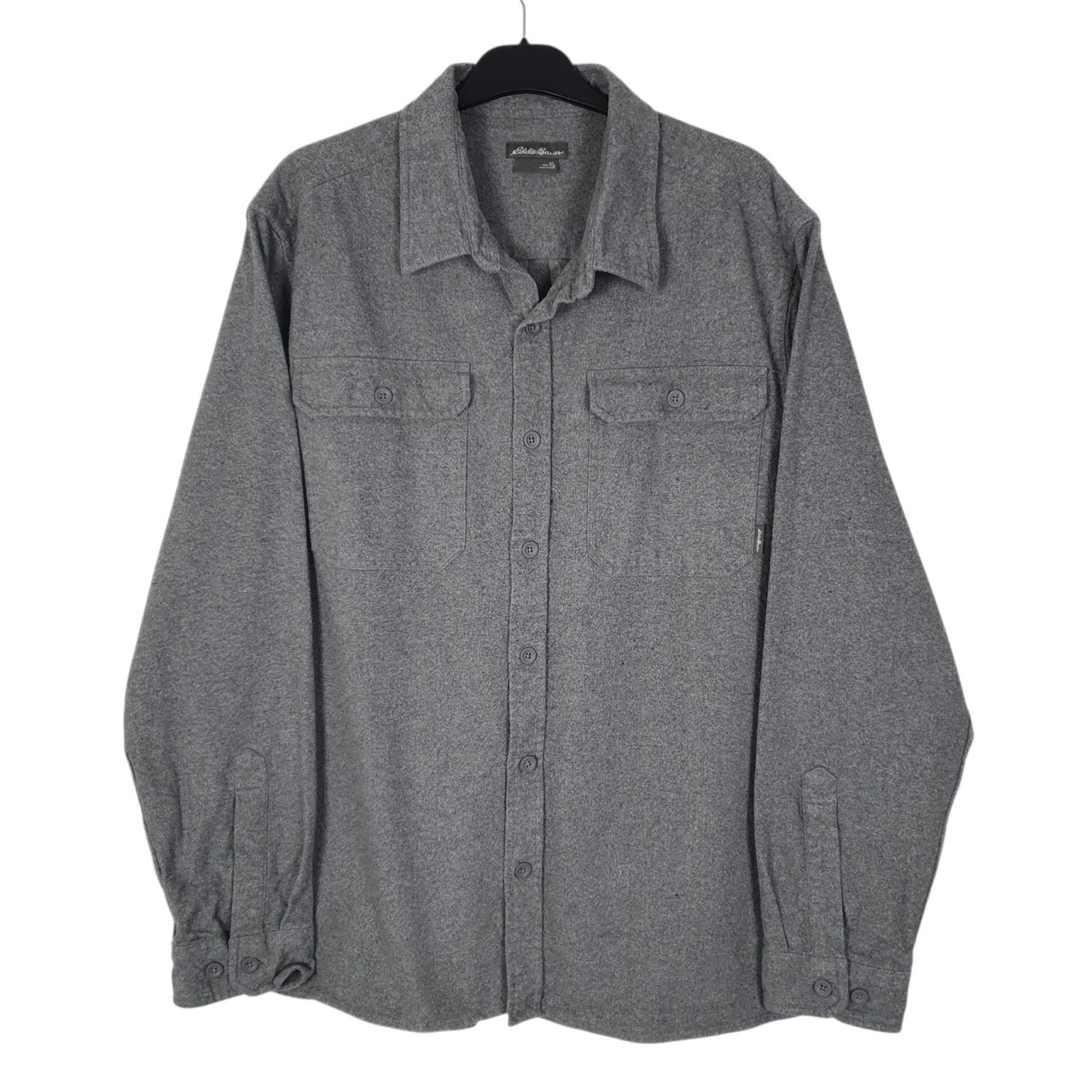 Mens Grey Eddie Bauer Thick Chamois Long Sleeve Shirt