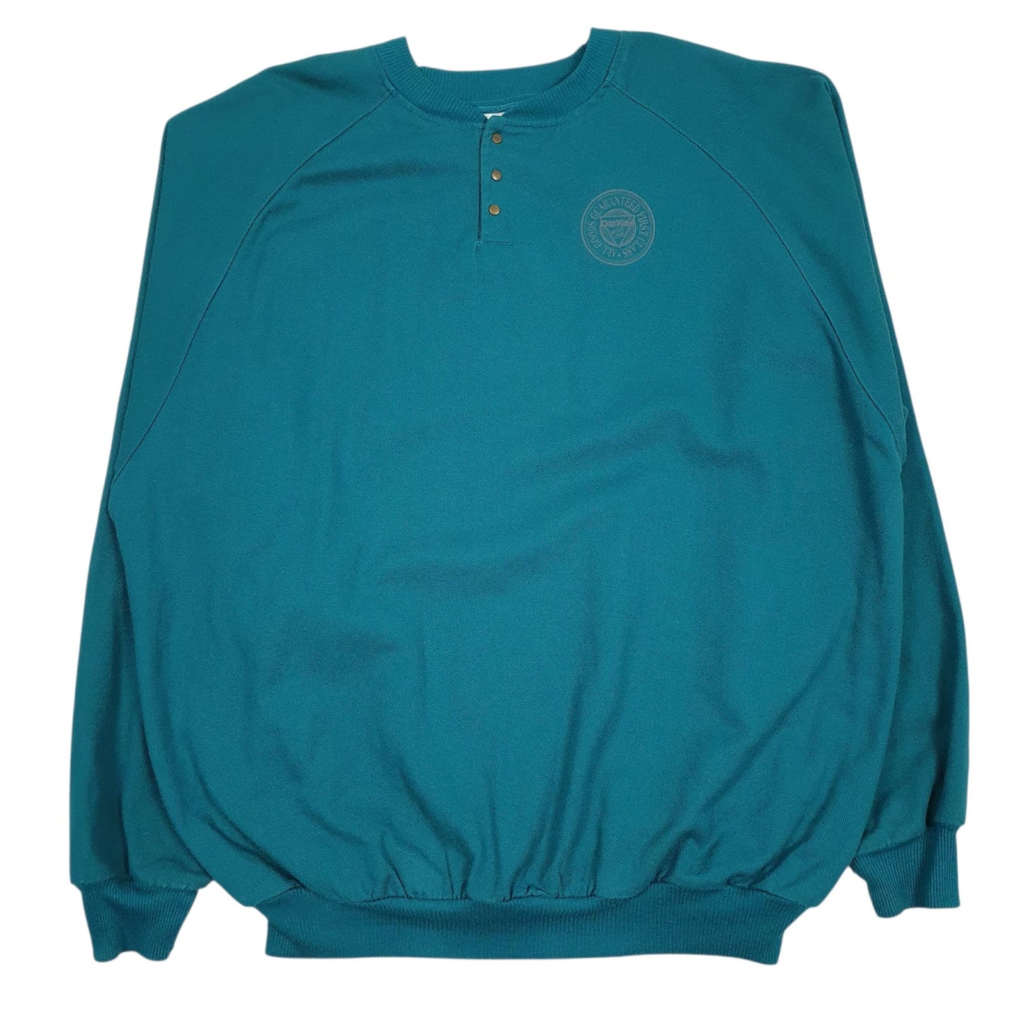Mens Blue Osh Kosh Button Up Vintage 90s Made In USA Quarter Zip Jumper